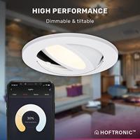 Vienna - Smart inbouwspot - IP65 waterdicht - 6 Watt 450 Lumen - Wifi + Bluetooth - RGBWW - GU10 - Google Home, Amazon Alexa en Siri - Voor binnen, buiten en badkamer - Wit - thumbnail