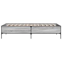 Bedframe bewerkt hout en metaal grijs sonoma eiken 100x200 cm - thumbnail