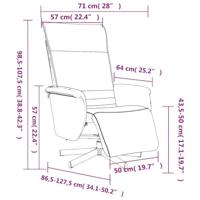 Fauteuil verstelbaar met voetensteun kunstleer crèmekleurig - thumbnail