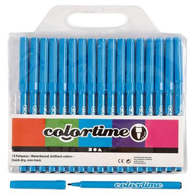 Colortime stiften lijndikte 2 mm lichtblauw 18 stuks