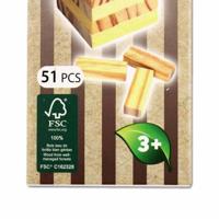 Stapel toren hout 51-delig 17.5x5x5cm - thumbnail
