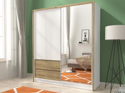 Kast SARATOS 3 deuren 2 lades 180 cm wit/artisan eik Kast SARATOS 3 deuren 2 lades 180 cm wit/artisan eik