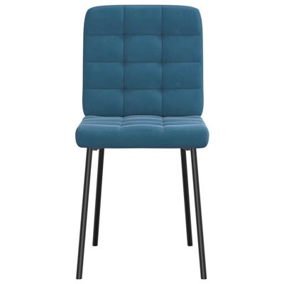 Eetkamerstoelen 6 st fluweel blauw