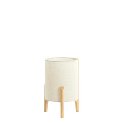 Light & Living SchemerlampLitto Ø 22cm - houtlook met naturel linnen - 1894388