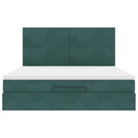 Ottoman bed met matrassen en LED's 160x200cm fluweel - thumbnail
