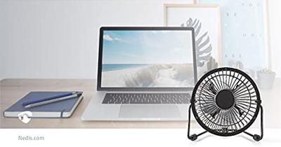 Metalen Miniventilator | Diameter 10 cm | Gevoed over USB | Zwart Metalen Miniventilator | Diameter 10 cm | Gevoed over USB | Zwart