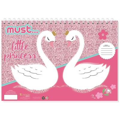 Must Sticker- En Kleurboek Zwaan 33 Cm Papier Roze 40 Pagina's