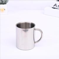 Dubbele muur RVS koffiemok draagbare Termo Cup reizen tuimelaar koffie kruik melk thee bier cups dubbele kantoor water mokken (300ML) - thumbnail