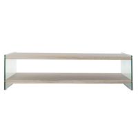 Hoofdtafel DKD Home Decor Multicolour Transparant Natuurlijk Hout Kristal Hout MDF 130 x 65 x 35,5 cm - thumbnail