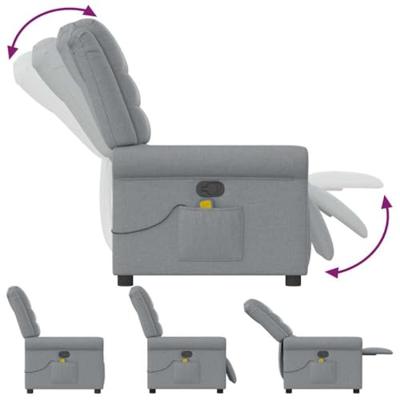 Massagestoel verstelbaar stof lichtgrijs