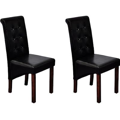 Eetkamerstoelen 2 st kunstleer zwart