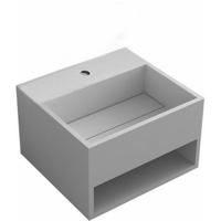 Nemo Stock Java Style kubus handwasbakje met plank 330 x 330 mm mineraalcomposiet wit mat WD3835 - thumbnail