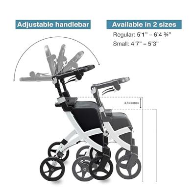 Rollz Flex 2 rollator classic (7,4 kg) | Rollator met grote boodschappentas | Matt Black | Lichtgewicht rollator | 3010RF0012 - thumbnail