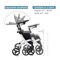 Rollz Flex 2 rollator classic (7,4 kg) | Rollator met grote boodschappentas | Matt Black | Lichtgewicht rollator | 3010RF0012 - thumbnail