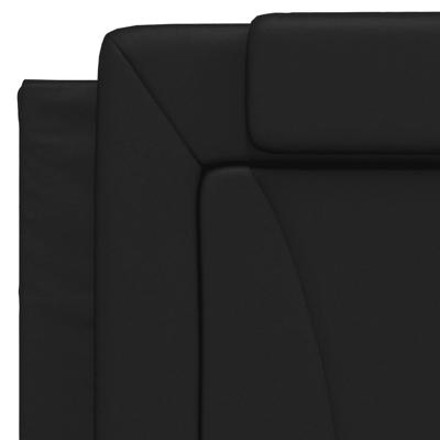 Bed met matras kunstleer zwart 100x200 cm - thumbnail