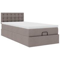 Bed met matras 90x200 cm stof taupe - thumbnail
