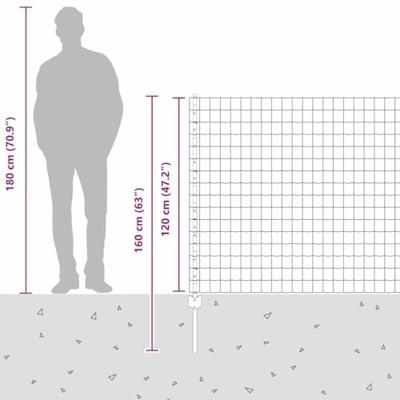 VidaXL Hek met paal groen 1,2 x 25 m staal