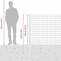 VidaXL Hek met paal groen 1,2 x 25 m staal - thumbnail