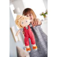 Haba knuffelpop Cassie 16 x 30 cm polyester beige/rood - thumbnail