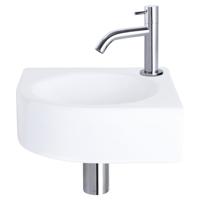 Fonteinset Differnz Cleo 30x30x10 cm Keramiek Wit Met Kraan Gebogen Chroom Differnz - thumbnail