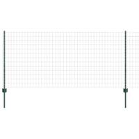 VidaXL Hek met paal groen 1 x 25 m staal en pvc - thumbnail