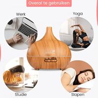 Dewdrop aroma diffuser 400ml licht hout - thumbnail