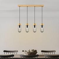 Home sweet home capri hanglamp 4L klein hout/glas - thumbnail