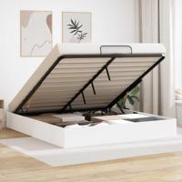 Ottoman Bedframe met opslag Wit 193 x 120 x 25 cm Spaanplaat - thumbnail