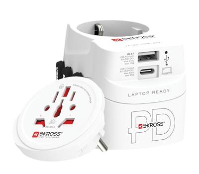 Skross 1.302474 Reisstekker Pro Light USB AC45PD World Skross 1.302474 Reisstekker Pro Light USB AC45PD World