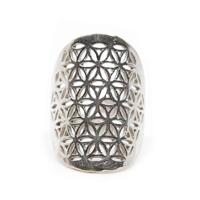 Verstelbare Ring Flower of Life Zilverkleurig (30 mm) - thumbnail