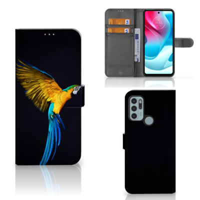 Motorola Moto G60s | Telefoonhoesje | Met pasjeshouder | Papegaai