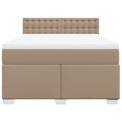 Boxspring met matras kunstleer cappuccinokleurig 140x190 cm