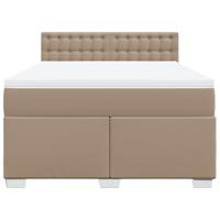 Boxspring met matras kunstleer cappuccinokleurig 140x190 cm - thumbnail