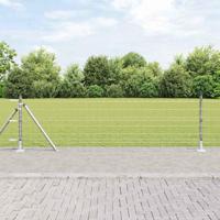 VidaXL Hek met paal zilver 0,6 x 25 m staal - thumbnail