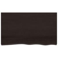 Wastafelblad 100x60x(2-4) cm behandeld massief hout donkerbruin - thumbnail