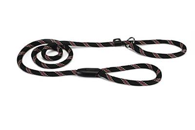 Hondenriem van rond nylon sliplijn 170cm x 13mm zwart Hondenriem van rond nylon sliplijn 170cm x 13mm zwart