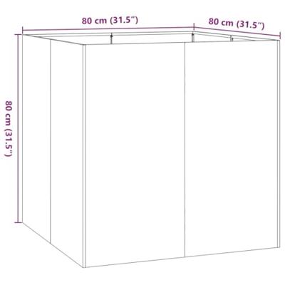 Plantenbak 80x80x80 cm staal olijfgroen