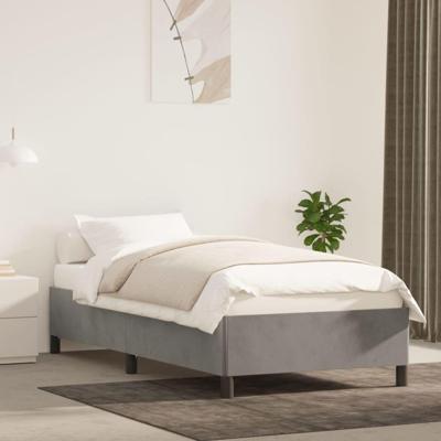 Bedframe zonder matras 100x200 cm fluweel lichtgrijs
