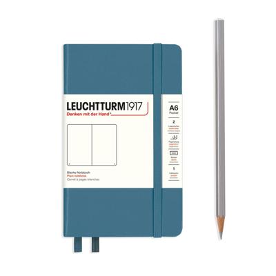 Leuchtturm Stone Blue, Pocket (A6), 187 p., plain