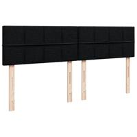 Boxspring met matras stof zwart 200x200 cm - thumbnail
