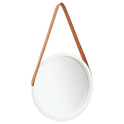 VidaXL Wandspiegel met band 40 cm wit VidaXL Wandspiegel met band 40 cm wit