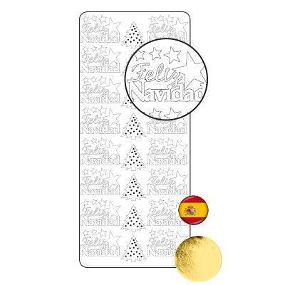 Vaessen Creative • sticker 10x23cm 10pcs goud feliz navidad