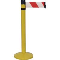 Gele paal standaard basis - riem 4 m/100 mm rood/wit - thumbnail