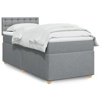 Boxspring met matras stof lichtgrijs 100x200 cm - thumbnail