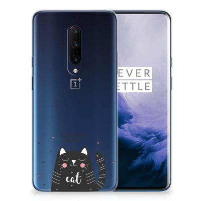 OnePlus 7 Pro Telefoonhoesje met Naam Cat Good Day OnePlus 7 Pro Telefoonhoesje met Naam Cat Good Day