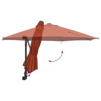 VidaXL Tuinparasol terracotta 248 x 248 x 148 cm polyester en staal - thumbnail