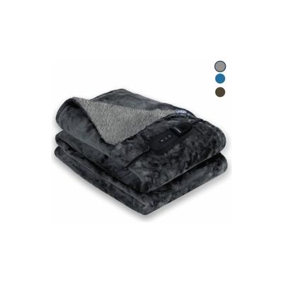 Elektrische Deken met Fleece/Sherpa - Eenpersoons warmtedeken - 160x120 CM Plaid- Bovendeken 120W - Grijs