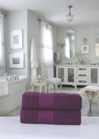 Good Morning Handdoeken set van 8 "Uni" - Bordeaux - Katoen - thumbnail