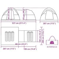 Tent 5-persoons waterdicht grijs en oranje - thumbnail