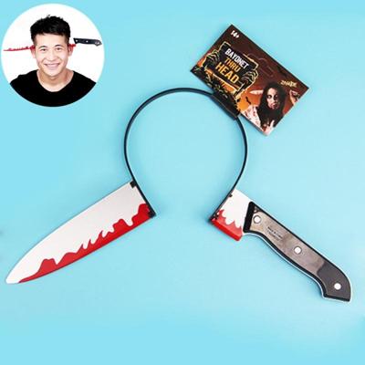 Halloween kostuum partij hele Horror slijtage hoofd Props Dagger haar Hoop spelshow Supplies
